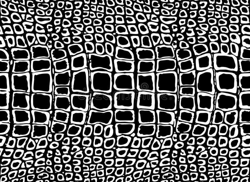 Deseniowej tekstury wielostrzałowy bezszwowy monochromatyczny czarny i biały krokodyla czerwony skóry kolor żółty zwierzęca kobra ilustracja wektor