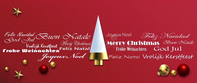 Deseos De Navidad En Lenguas Europeas Stock de ilustración - Ilustración de  postal, italiano: 204850464