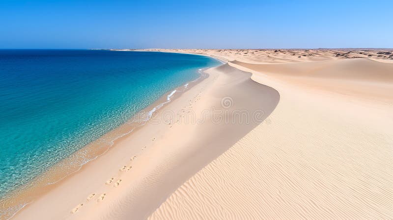 Desert Beach incontra turchese con vista aerea sull'acqua royalty illustrazione gratis