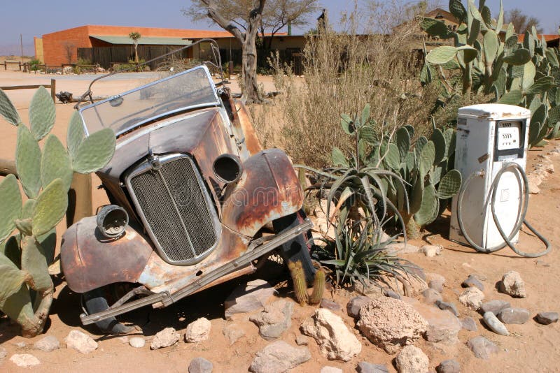 Desert car wreck