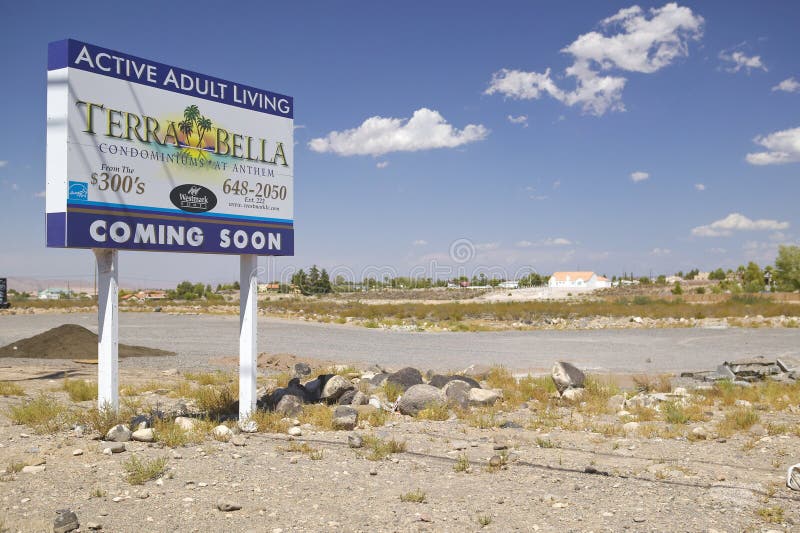 Desert construction of new homes in Clark County, Las Vegas, NV stock photography