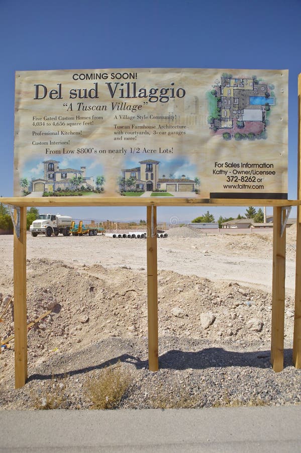 Desert construction of new homes in Clark County, Las Vegas, NV stock image