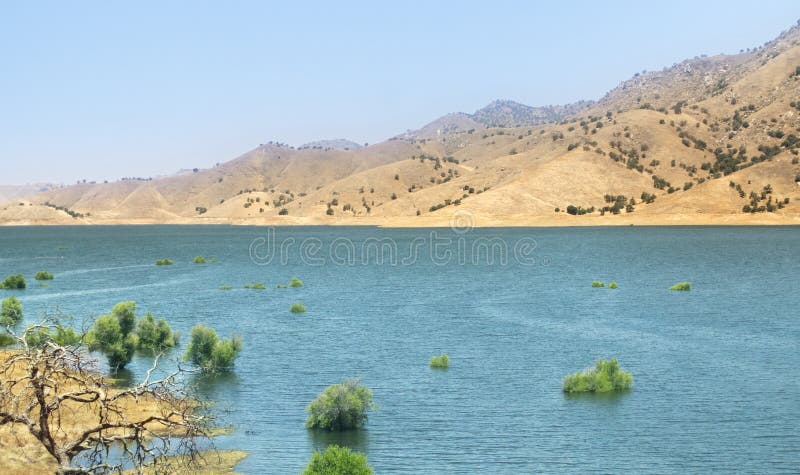 Desert with fresh water lake.