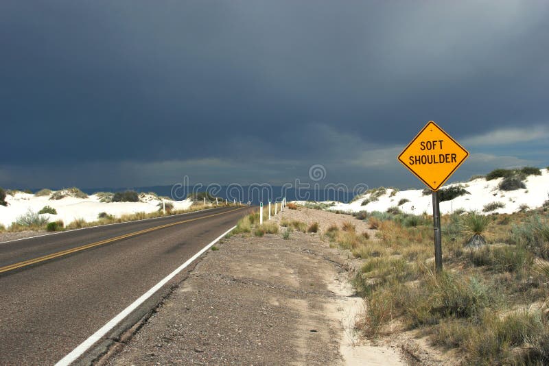 Desert highway road sign