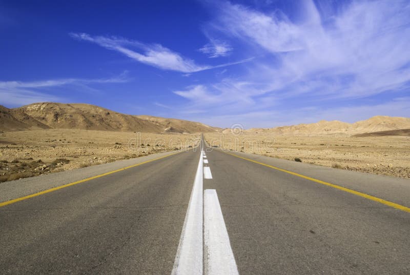 Desert highway and sky