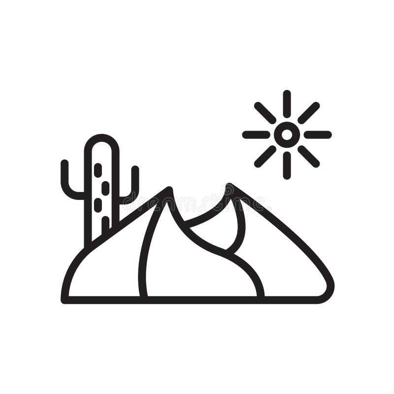 Desert Icon Vector Sign and Symbol Isolated on White Background Stock