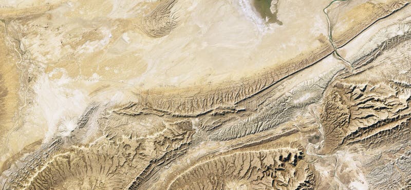 Desert land on satellite photo