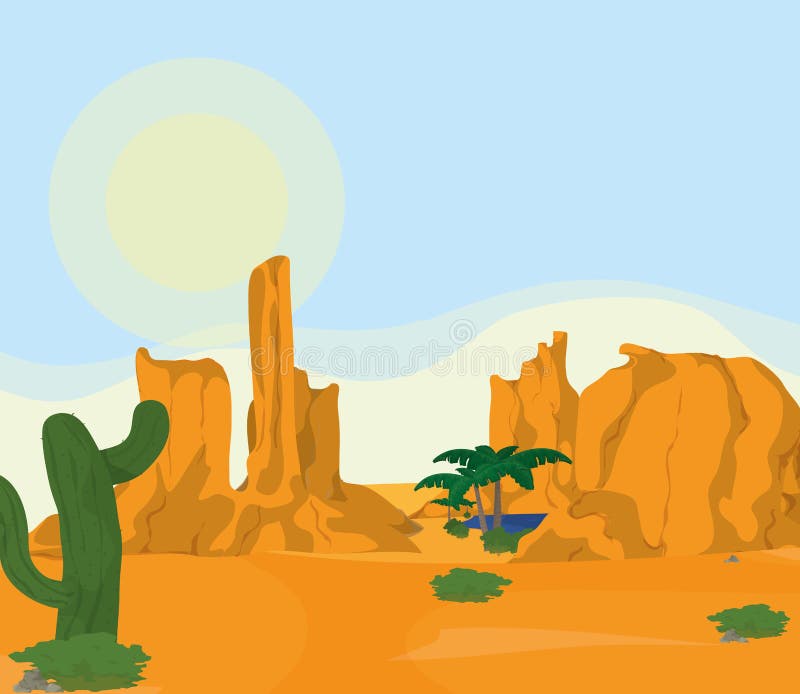 Desert landscape cartoon stock vector. Illustration of west - 109830950