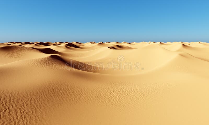 Desert Landscape At Daylight Stock Illustration Illustration Of