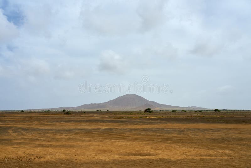 The Desert Landscape of the Island of Sal in Cape Verde. Stock Photo ...