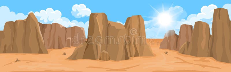 Desert landscape with rocks