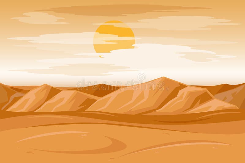 Desert Mountains Sandstone Background Vector Illustration Stock Vector