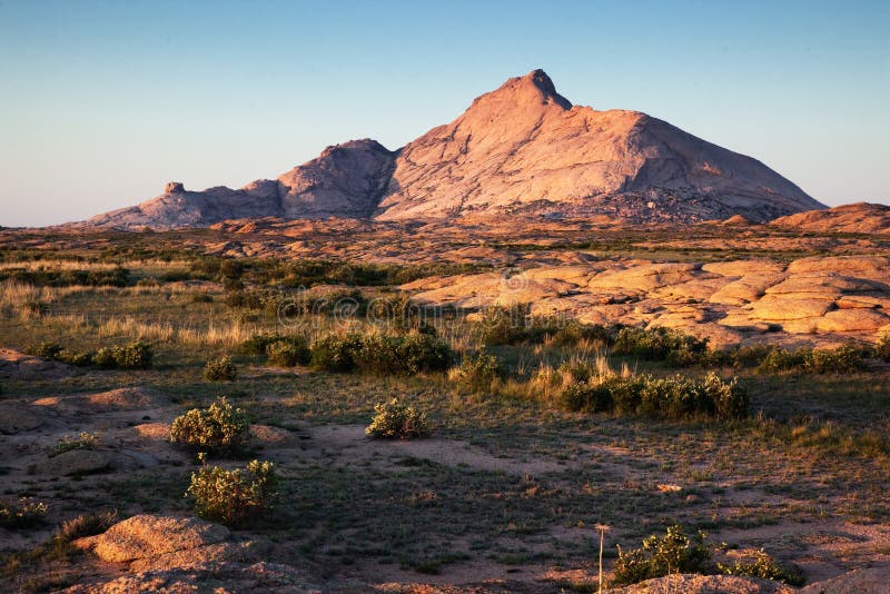 Desert mountains at sunset