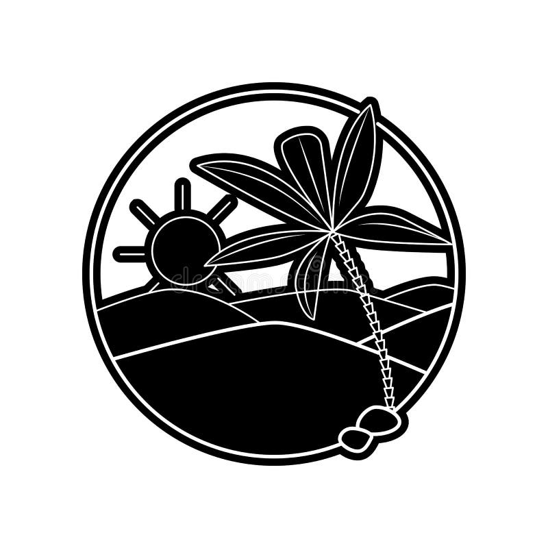 Desert and palm trees icon. Element of Arabian for mobile concept and web apps icon. Glyph, flat icon for website design and royalty free illustration