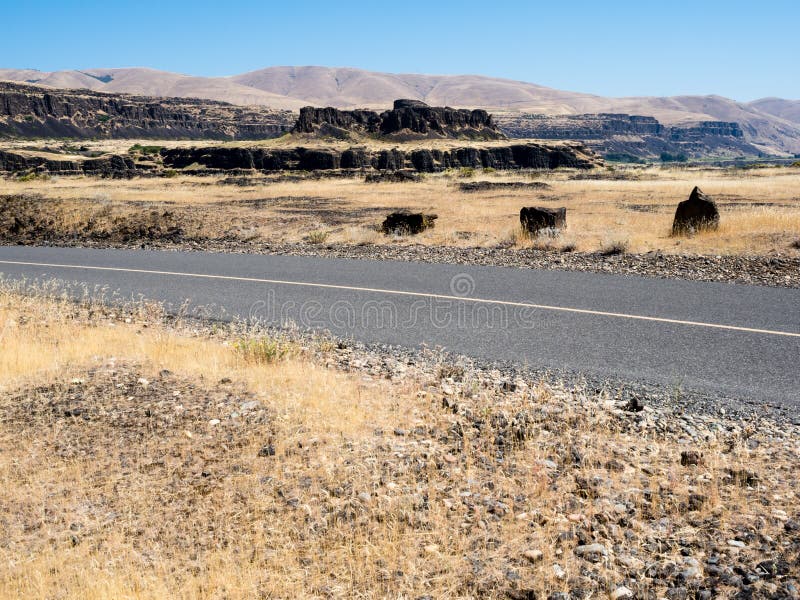 Desert Road in Eastern Washington State, USA Stock Image Image of