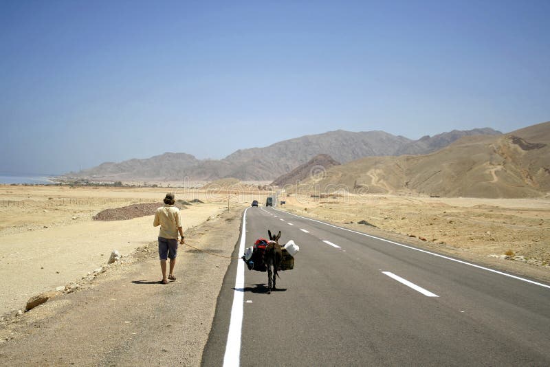 Desert road in the red sea