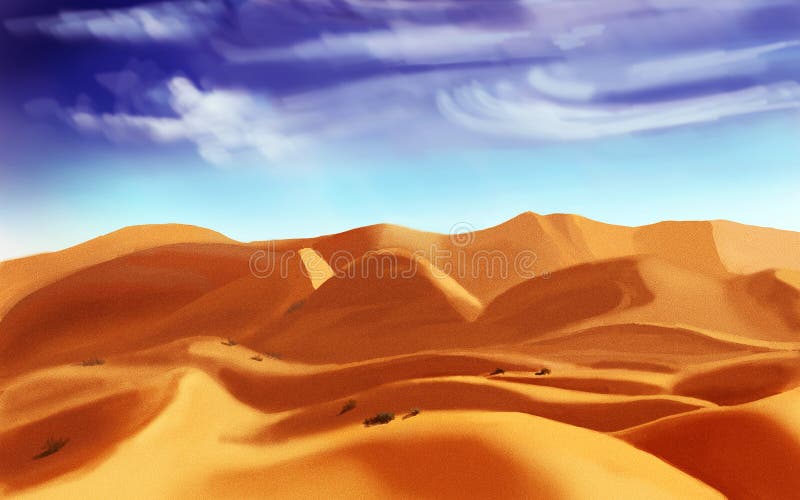 Desert sand, digital drawing royalty free illustration