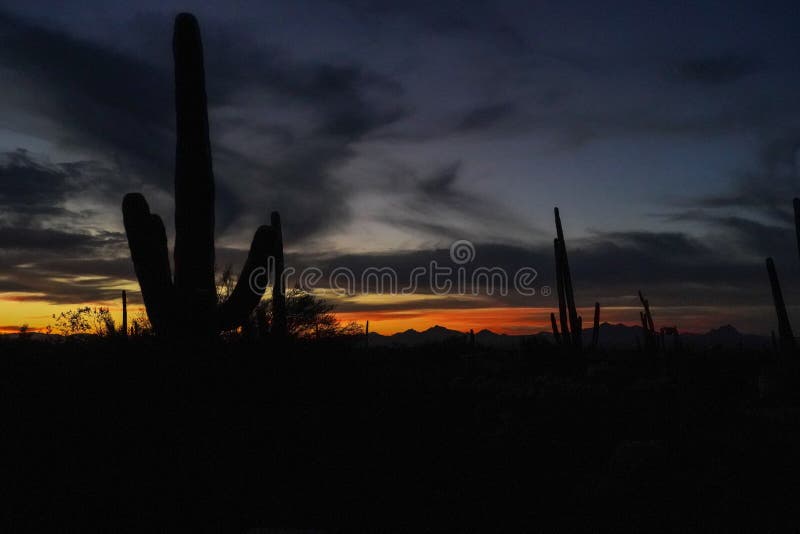 End of the desert sunset in Arizona