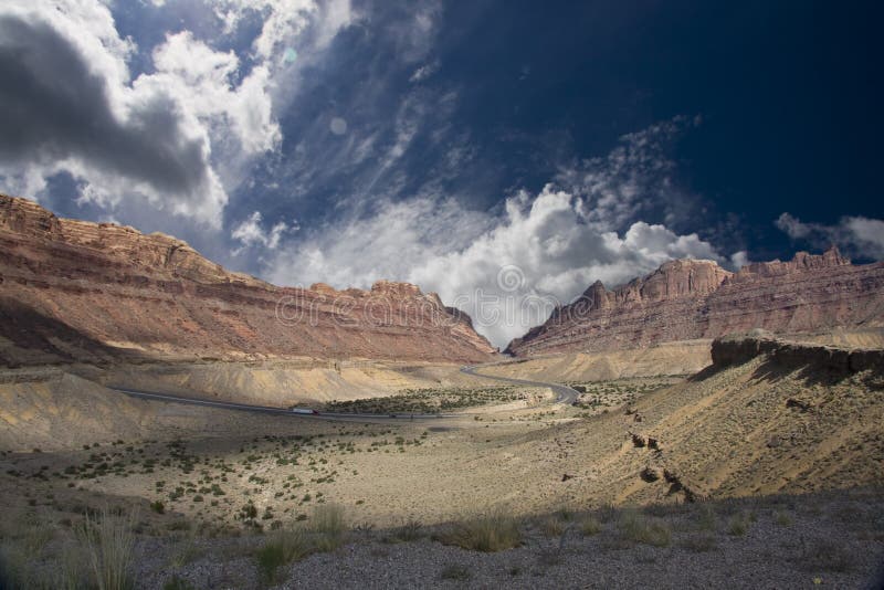 Desert Valley stock photo. Image of mesa, clouds, monument 18744752