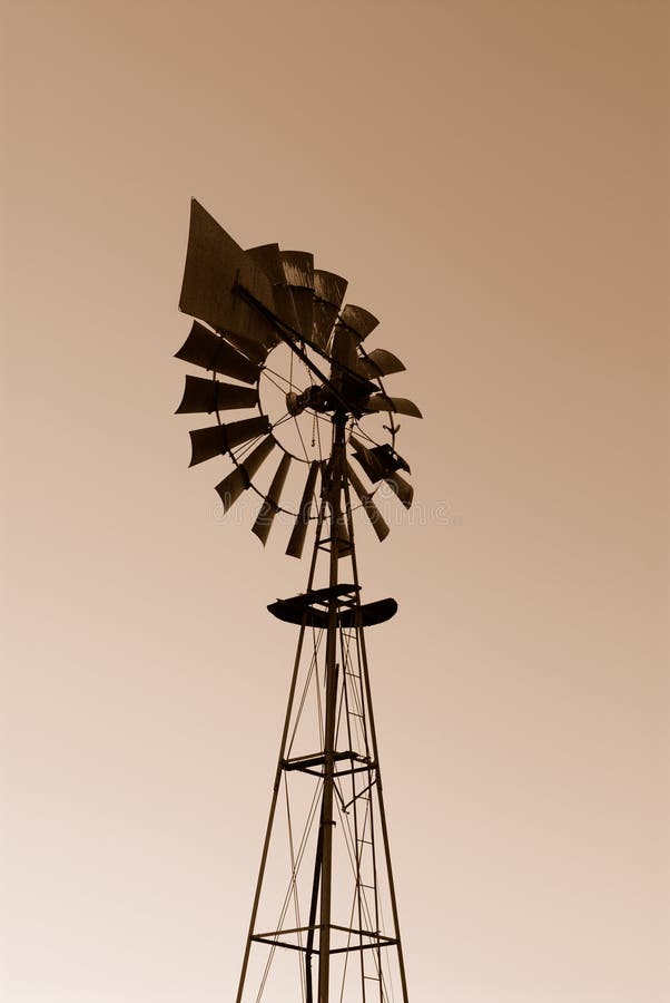 West Texas Wooden Windmill in the Big Bend Area Stock Image Image of