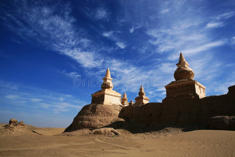 A deserted city under the blue sky royalty free stock photos