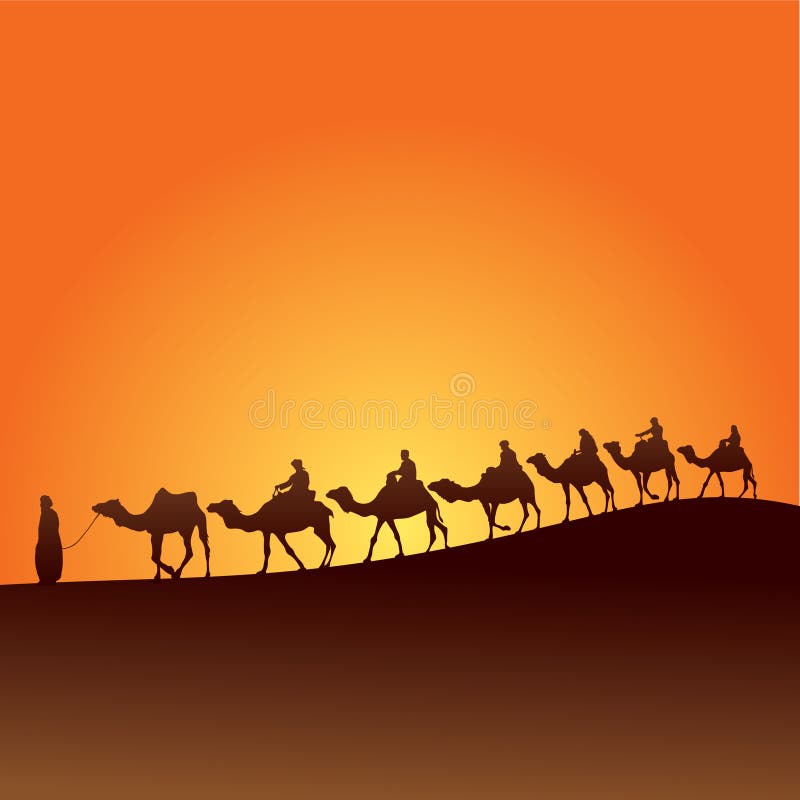 Sand dune and camel illustration. Arabian lifestyle. Sand dune and camel illustration. Arabian lifestyle.