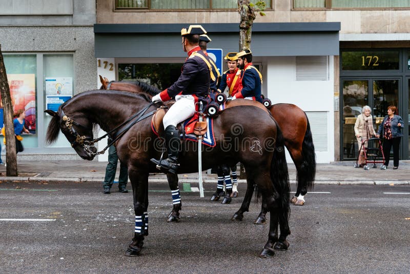 Desfile español del ejército del día nacional en Madrid fotografía de archivo Desfile español del ejército del día nacional en Madrid fotografía de archivo