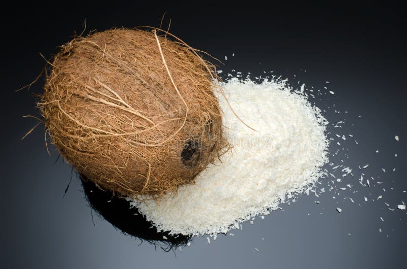 Desiccated Coconut And Whole Coconut Stock Photo Image of nutrition