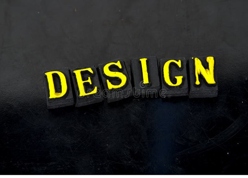 Photo of Antique Magentic Letters Spelling The Word Design. Word art letters stock images, royalty-free photos and pictures