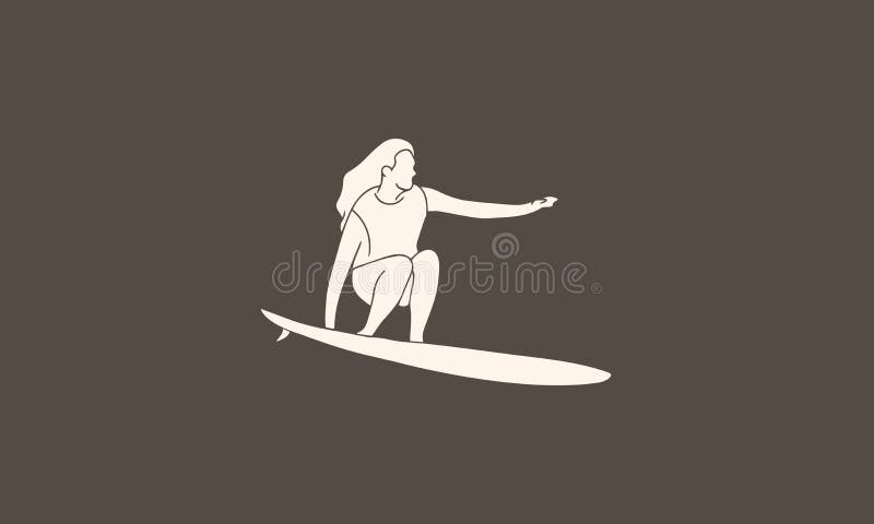 Minimalist Vector Illustration Surfer royalty free illustration