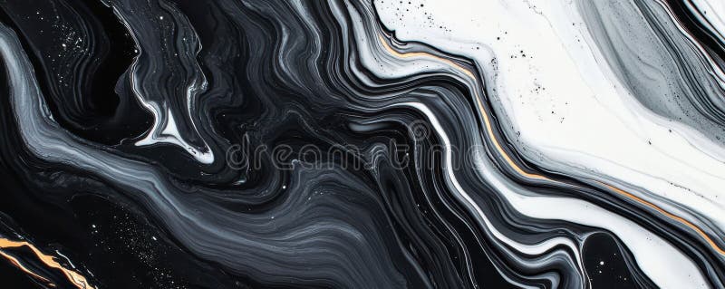 Design abstract cu efect marmorat alb-negru stock illustration