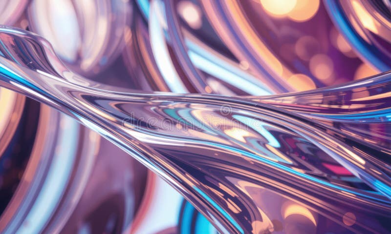 Design abstract din sticlă colorată, cu curbe netede și reflexii vibrante, creând un efect vizual fascinant care captează vector illustration
