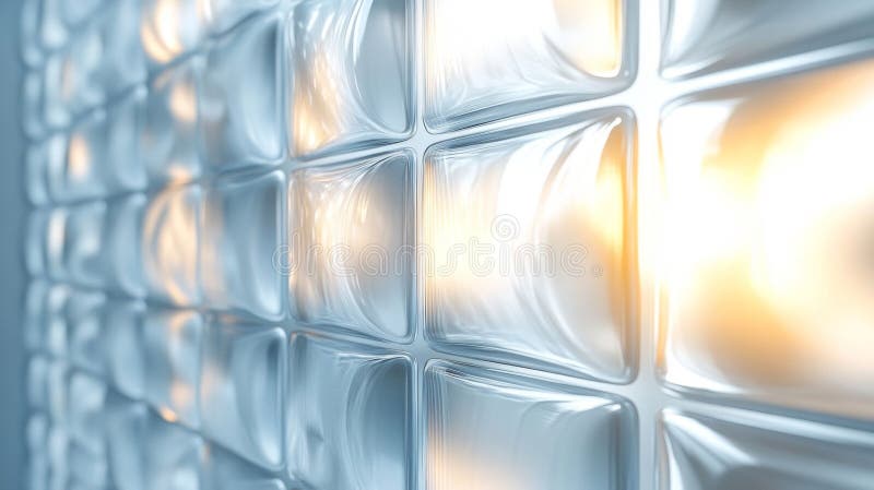 Design abstract pentru pereții din sticlă iluminați stock illustration
