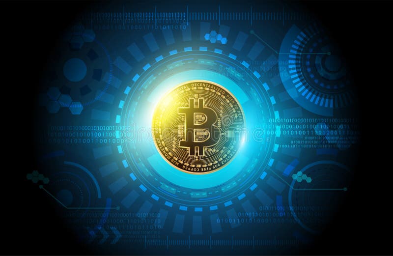 Design al rețelei digitale futuriste în moneda digitală bitcoin vector illustration