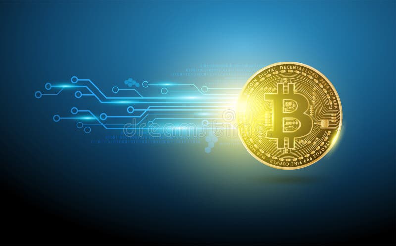 Design al rețelei digitale futuriste în moneda digitală bitcoin stock illustration