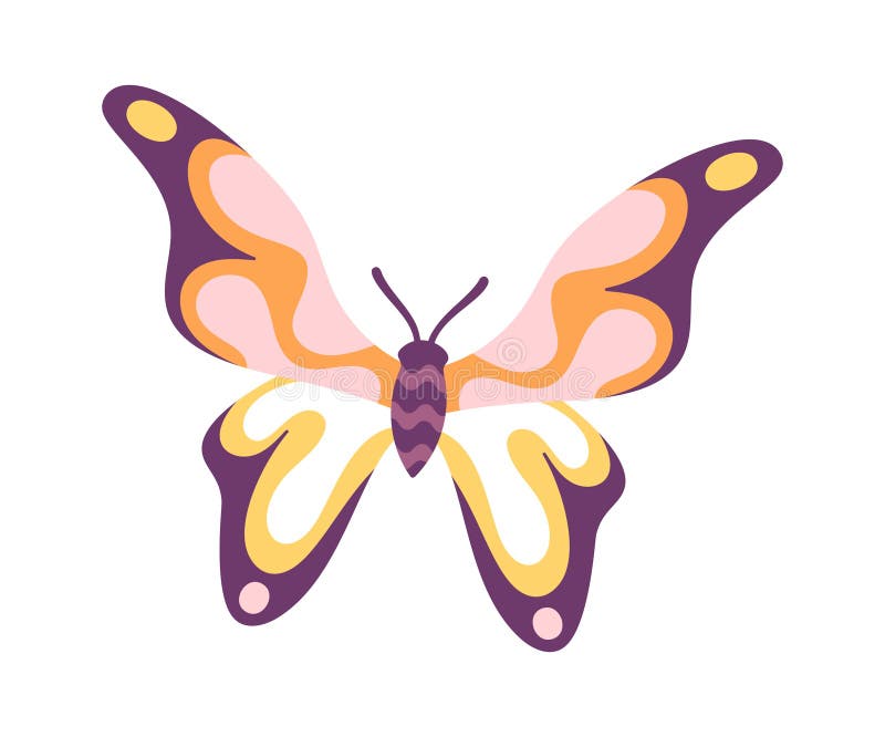 Design aripă de culoare fluture pastel stock illustration