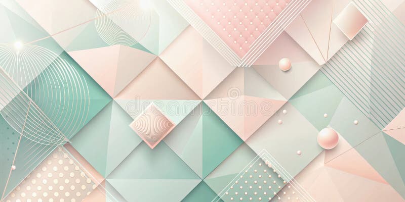 Design astratto geometrico pastello elegante con sottili elementi 3d. Generative AI. Un'opera d'arte digitale di eleganti disegni geometrici pastel con sottili elementi 3d.