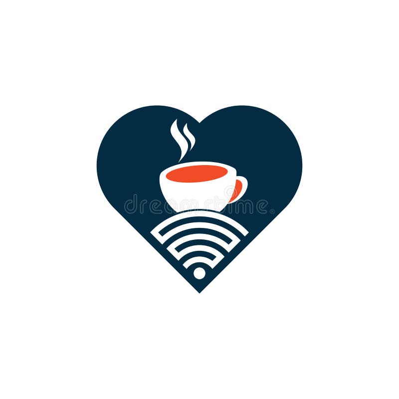Design av konceptet för kaffepwifi-form. royaltyfri illustrationer