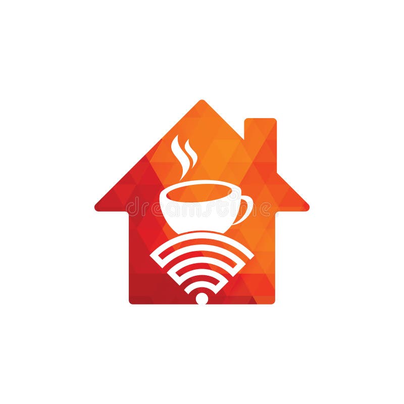Design av logotyp för kaffepwifi-formen. vektor illustrationer