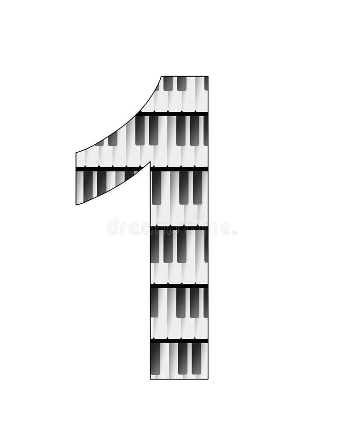 Illustration with the Number 1 in Abstract Style and Rainbow Colors