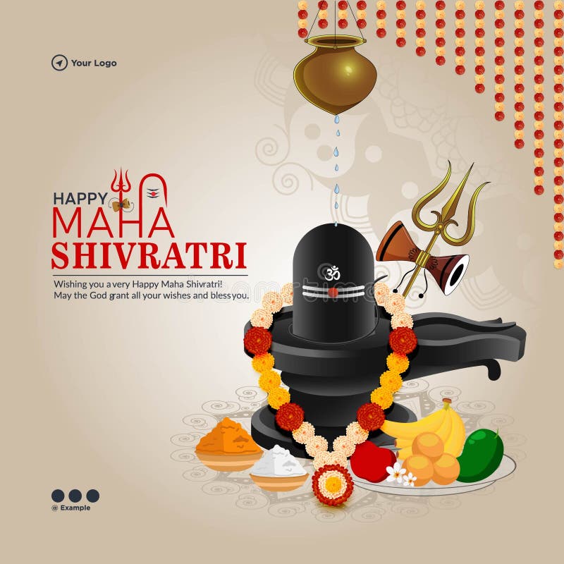 Design banner fericit maha shivratri royalty free illustration