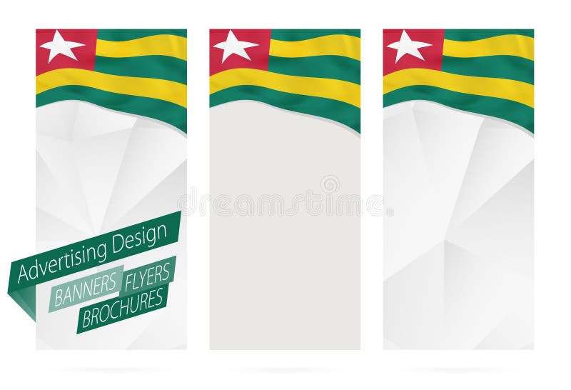 Design of banners, flyers, brochures with flag of Togo royalty free illustration