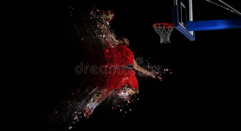 Design of basketball player in action