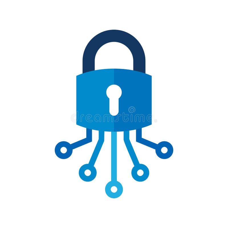 Lock Digital Logo Icon Design vector illustration