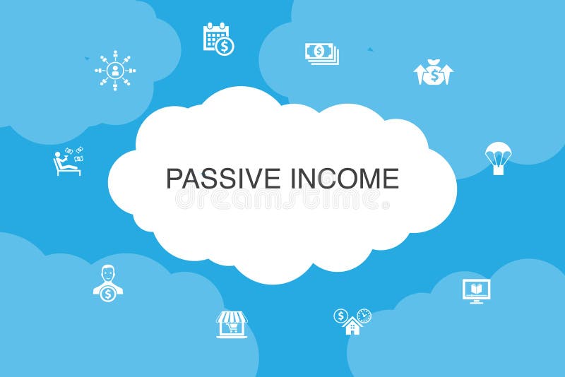 Design cloud infografico a reddito passivo illustrazione di stock Design cloud infografico a reddito passivo illustrazione di stock