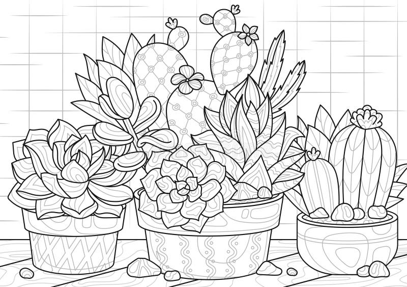 Design for coloring book stock vector. Illustration of botany - 251417348