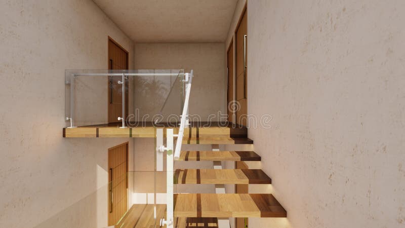 Design compatto e duplex in ambienti di lussoVisualizzazione architettonica con luce naturale royalty illustrazione gratis