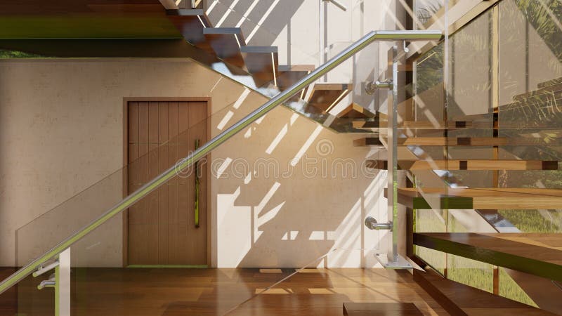 Design compatto e duplex in ambienti di lussoVisualizzazione architettonica con luce naturale royalty illustrazione gratis