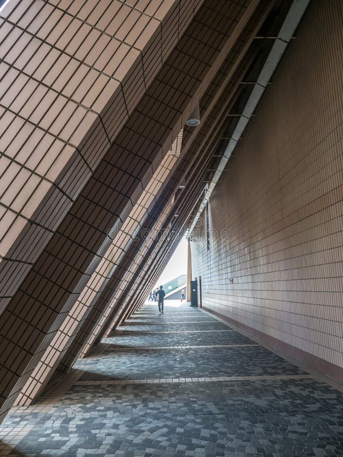 Design Corridor of Museum of Art, Hong Kong Editorial Stock Photo