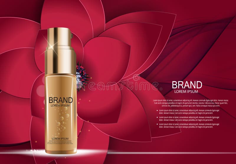 Design Cosmetics Product Template for Ads or Magazine Background. 3D Realistic Vector Iillustration